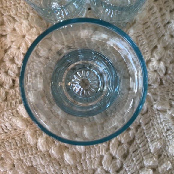 Three vintage aqua glass tumblers in mint condition - Picture 3 of 5